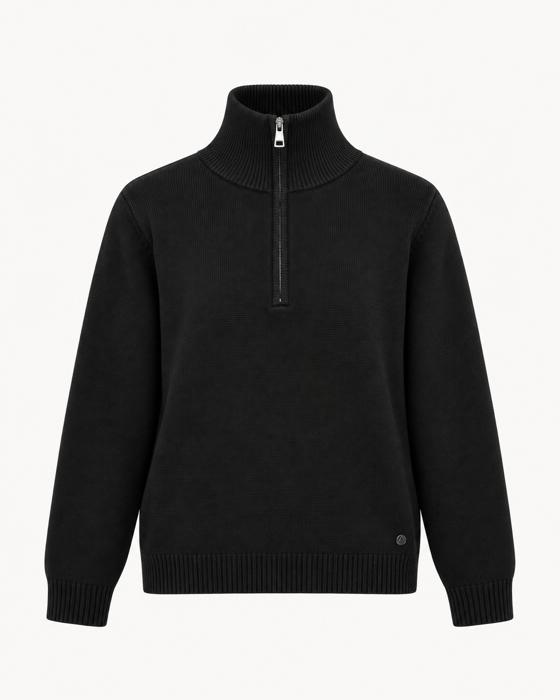 Pull col zippé en maille noire – taille unique – OR SHÉLI