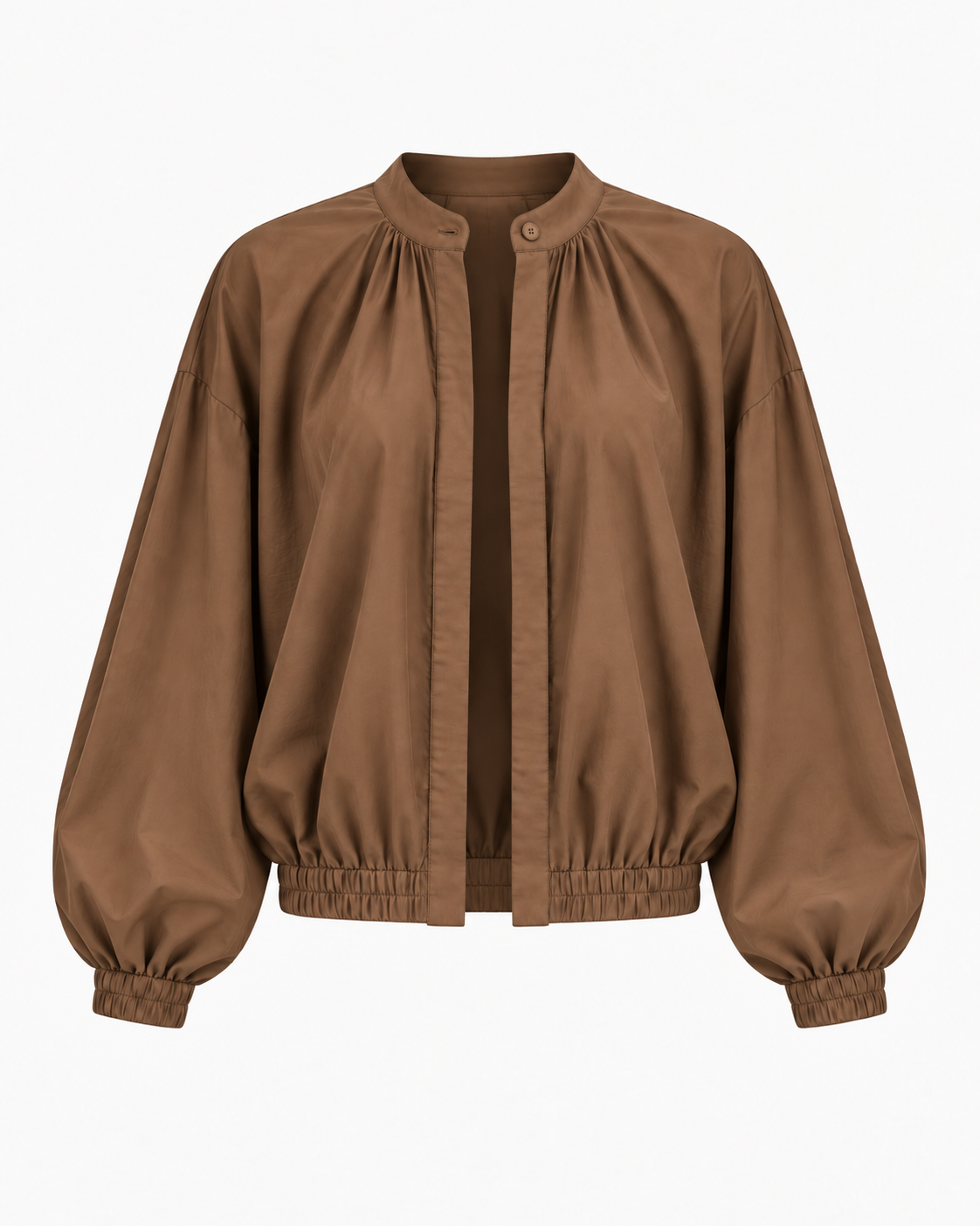 Chemisier surchemise veste 3 en 1 marron glacé manches longues - OR SHÉLI