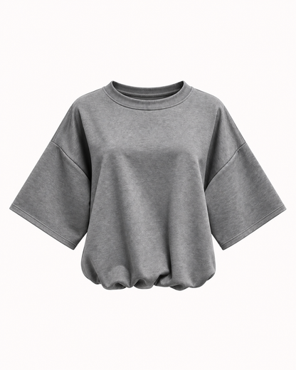 T-shirt ballon gris chiné effet blousant OR SHÉLI