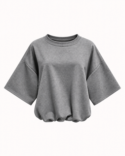 T-shirt ballon gris chiné effet blousant OR SHÉLI