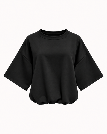 T-shirt ballon noir uni effet blousant OR SHÉLI